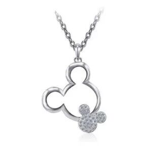 Chic Silver Pendant Necklace with Iconic Mouse Design